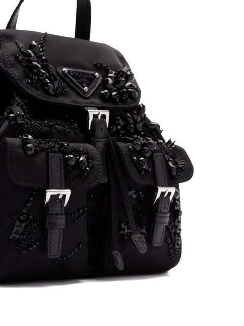 Prada enamel triangle-logo backpack - Black - zdjęcie produktu nr 2