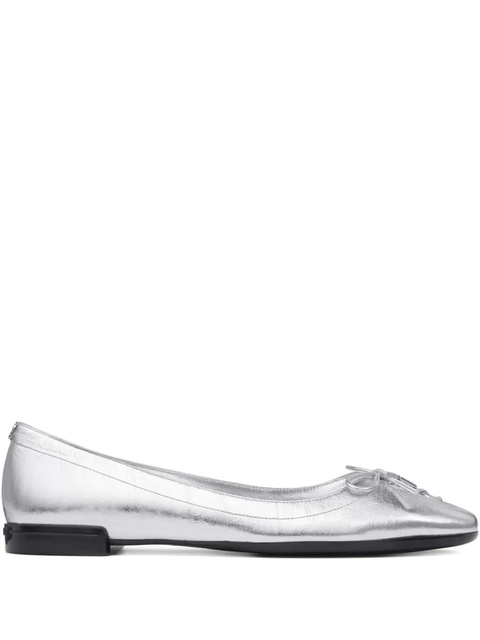 Jimmy Choo Scarlett lace-up bow ballerina flats - Silver - zdjęcie produktu nr 1