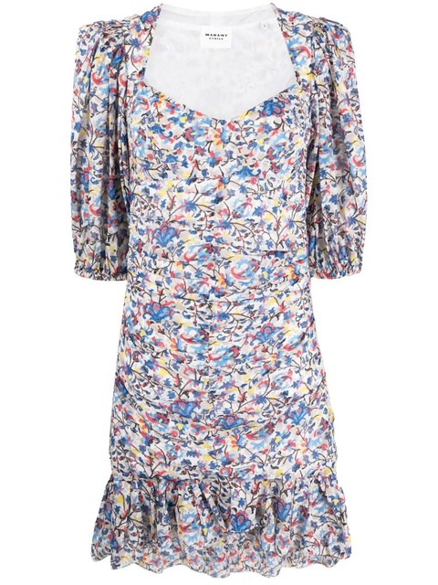 MARANT ÉTOILE Lunesa floral-print midi dress - Blue - zdjęcie produktu nr 1