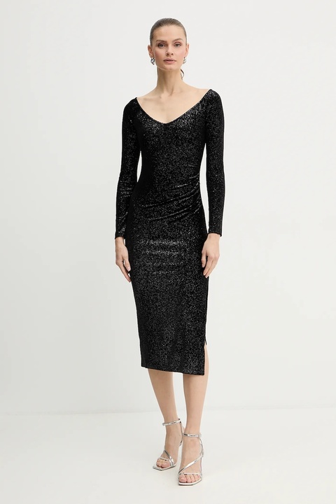 Armani Exchange sukienka kolor czarny maxi dopasowana XW000795 AF16143 - zdjęcie produktu nr 2