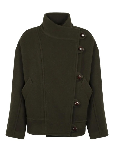 ISABEL MARANT high-neck button-fastening jacket - Green - zdjęcie produktu nr 1