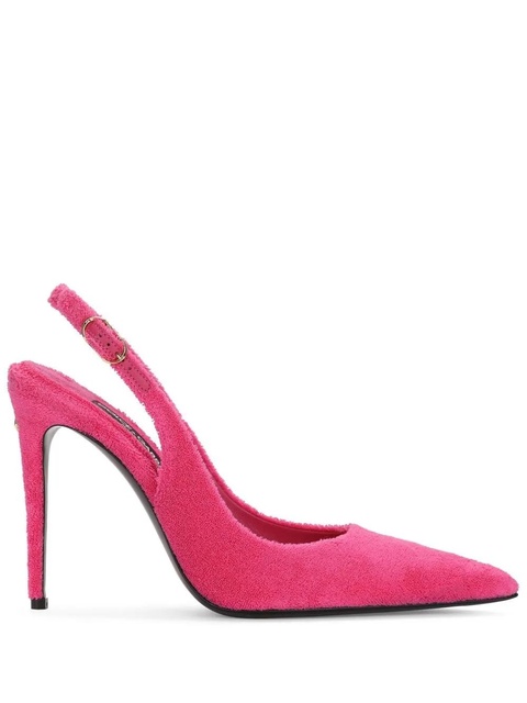 Dolce & Gabbana logo-plaque fleece pumps - Pink - zdjęcie produktu nr 1
