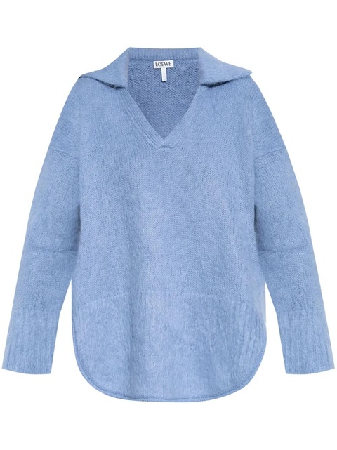 LOEWE wool polo sweater - Blue - zdjęcie produktu nr 1