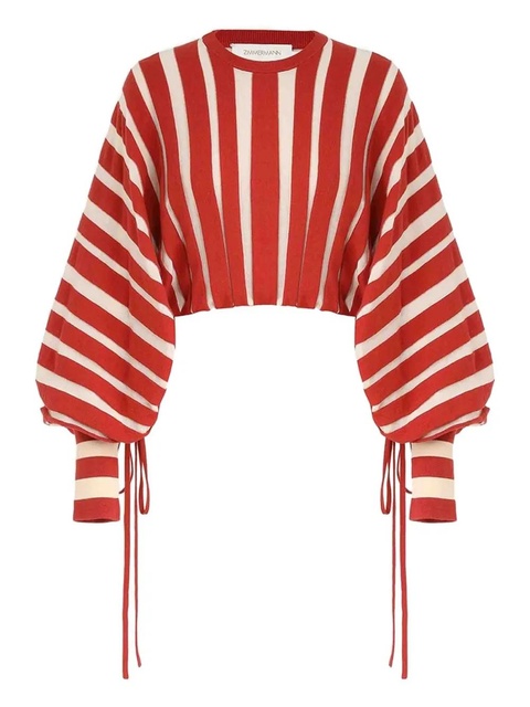 ZIMMERMANN striped bow Rebellion sweater - Red - zdjęcie produktu nr 1