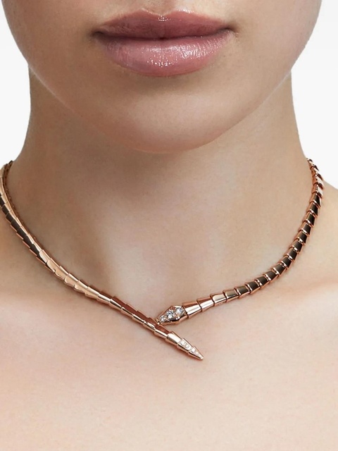 Bvlgari 18K rose gold Serpenti Viper diamond necklace - Pink - zdjęcie produktu nr 2