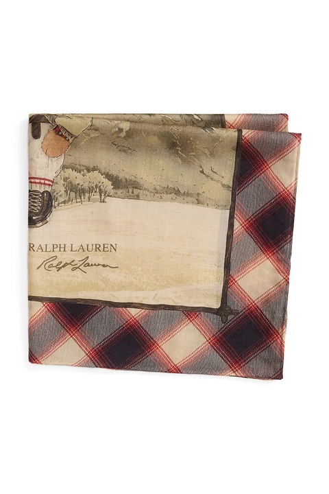 Polo Ralph Lauren chusta z wełną damski kolor beżowy wzorzysty 455P04665 - zdjęcie produktu nr 2