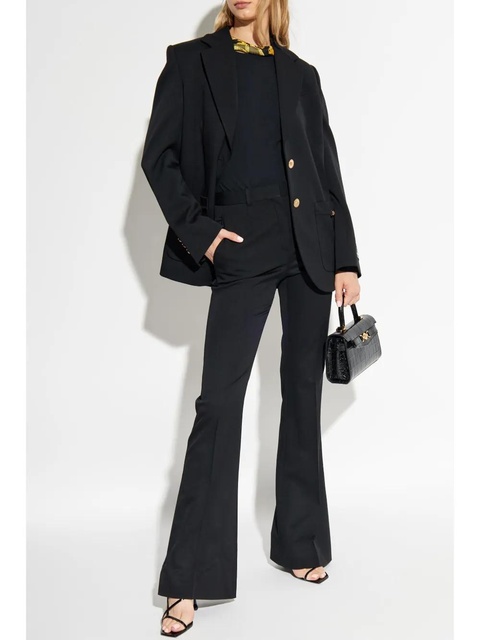 Versace logo-appliqué single-breasted blazer - Black - zdjęcie produktu nr 2