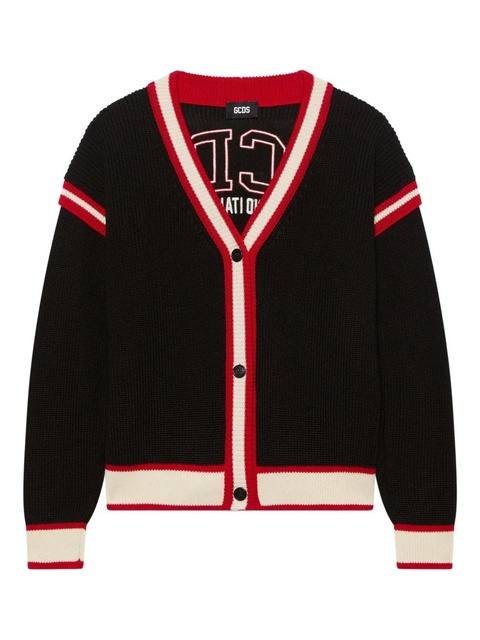 GCDS wool blend cardigan - Black - zdjęcie produktu nr 1