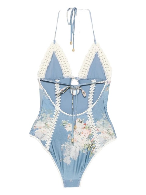 ZIMMERMANN crochet-trimmed swimsuit - Blue - zdjęcie produktu nr 2