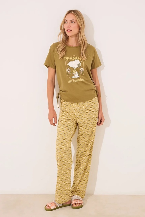women'secret piżama bawełniana SNOOPY damska kolor zielony 3139904 - zdjęcie produktu nr 1