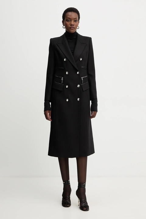 Elisabetta Franchi płaszcz kolor czarny CP01056E2 - zdjęcie produktu nr 2