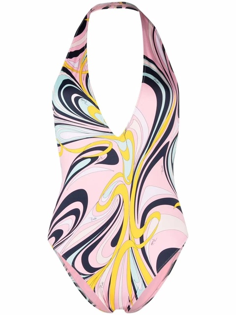 PUCCI Onde-print halterneck swimsuit - Pink - zdjęcie produktu nr 1