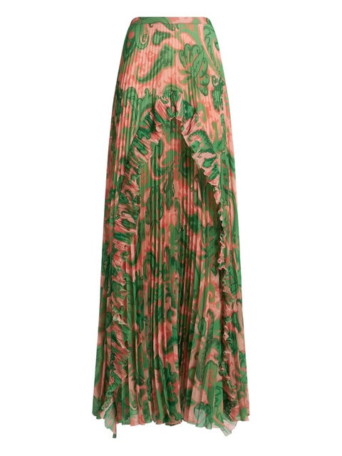 ETRO pleated ruffled maxi skirt - Green - zdjęcie produktu nr 1