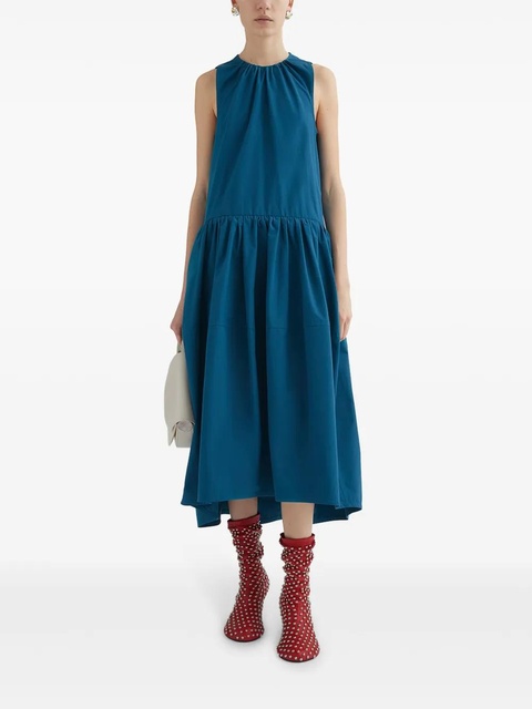 Jil Sander pleat-detail midi dress - Blue - zdjęcie produktu nr 2