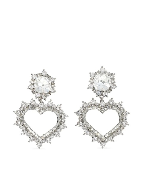 Alessandra Rich heart-motif drop earrings - Silver - zdjęcie produktu nr 1