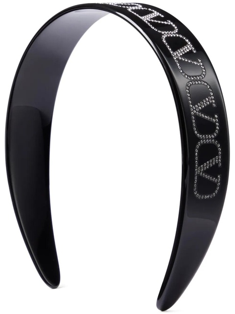 Valentino Garavani VLogo crystal-embellished headband - Black - zdjęcie produktu nr 2