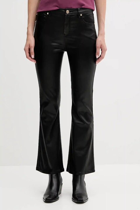 Gaudi spodnie damskie kolor czarny dzwony high waist 521BD25016 - zdjęcie produktu nr 1