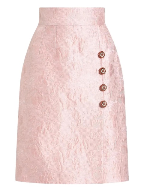Dolce & Gabbana jacquard button-embellished skirt - Pink - zdjęcie produktu nr 1