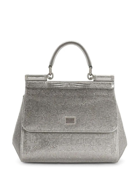 Dolce & Gabbana KIM DOLCE&GABBANA small Sicily satin top-handle bag - Silver - zdjęcie produktu nr 1
