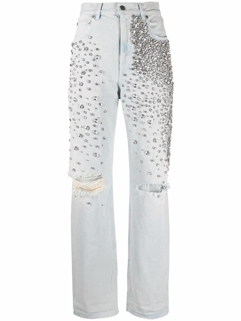 Golden Goose Kim cabochon-crystal bleached jeans - Blue - zdjęcie produktu nr 1