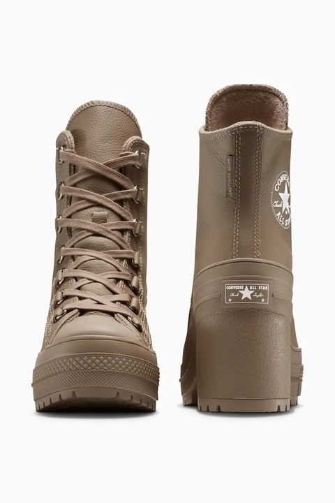 Converse botki skórzane Chuck 70 De Luxe Heel damskie kolor brązowy na słupku lekko ocieplone A13064C - zdjęcie produktu nr 2