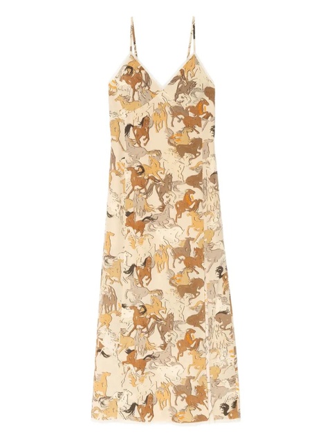 Zadig&Voltaire horse-print slip midi dress - Neutrals - zdjęcie produktu nr 1