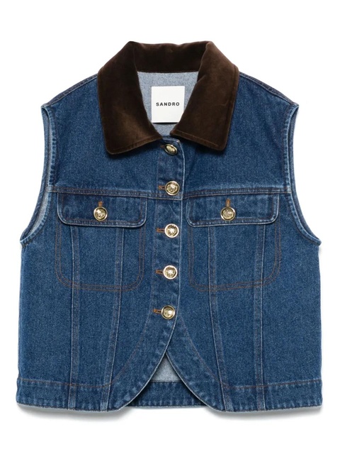 SANDRO denim gilet - Blue - zdjęcie produktu nr 1