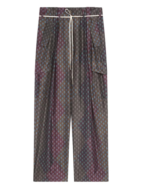 DRIES VAN NOTEN silk cargo trousers - Brown - zdjęcie produktu nr 1