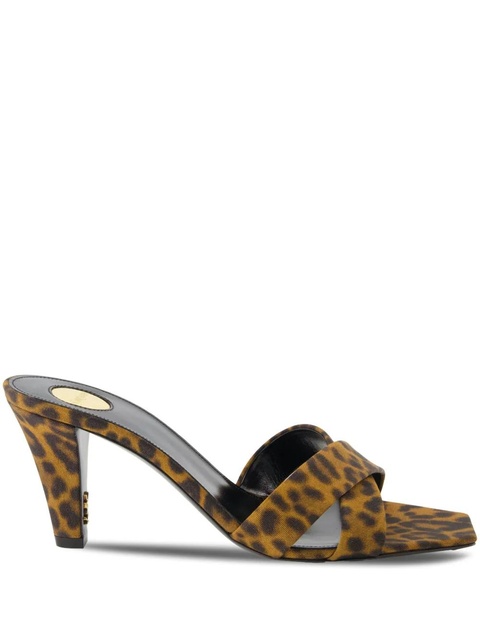 Saint Laurent 75mm leopard-print sandals - Brown - zdjęcie produktu nr 1