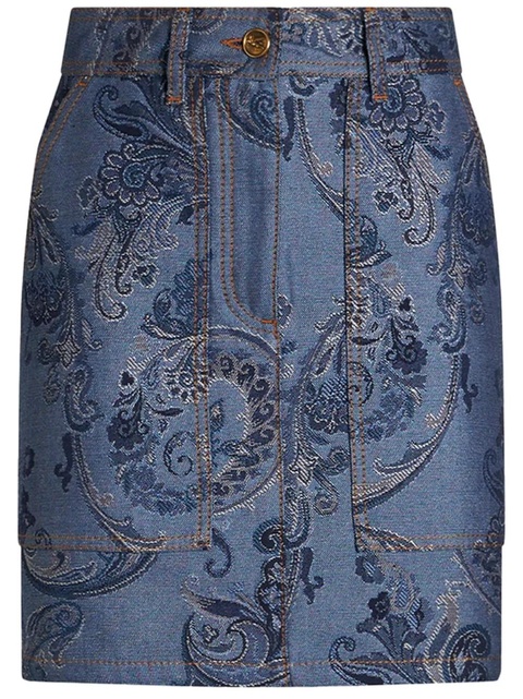 ETRO jacquard denim mini skirt - Blue - zdjęcie produktu nr 1