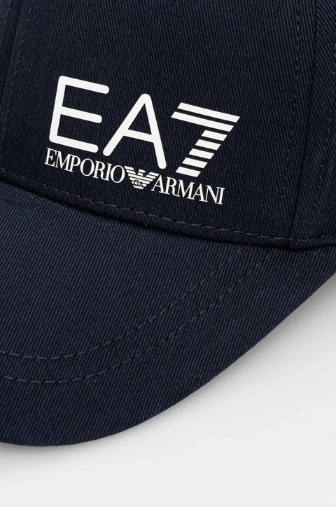 EA7 Emporio Armani czapka z daszkiem bawełniana kolor granatowy z nadrukiem AF11989.7X000005 - zdjęcie produktu nr 2