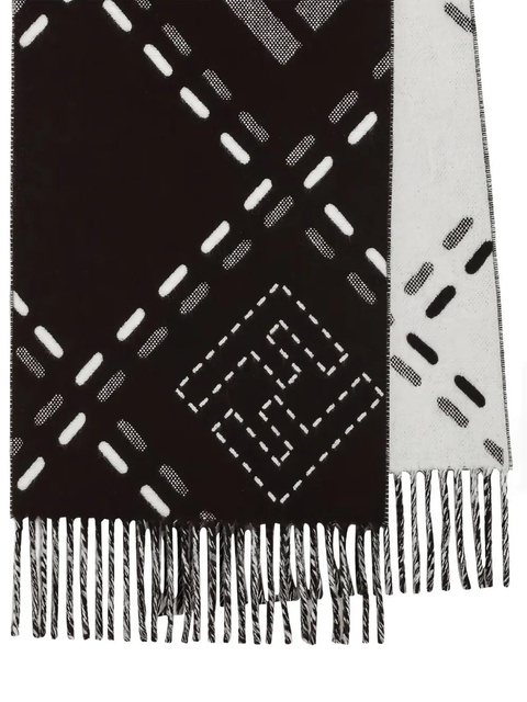 FENDI logo fringed scarf - Black - zdjęcie produktu nr 2