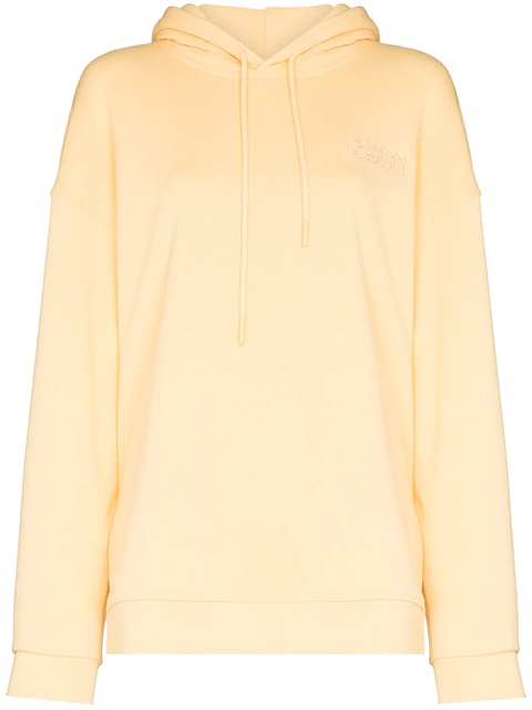 GANNI logo-embroidered oversized hoodie - Yellow - zdjęcie produktu nr 1