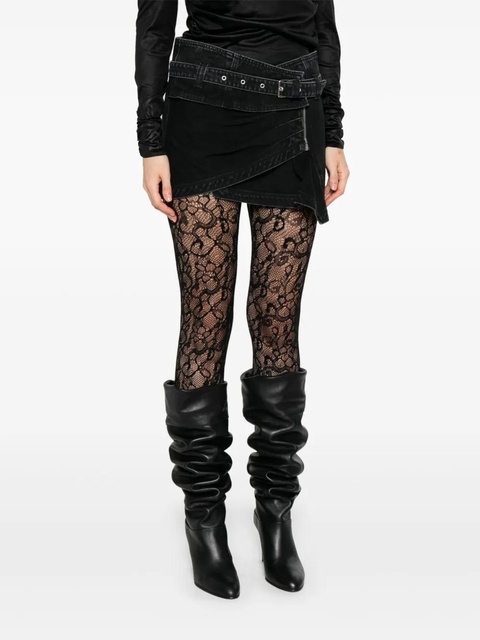 ISABEL MARANT Siyen belted zip-front denim skirt - Black - zdjęcie produktu nr 2