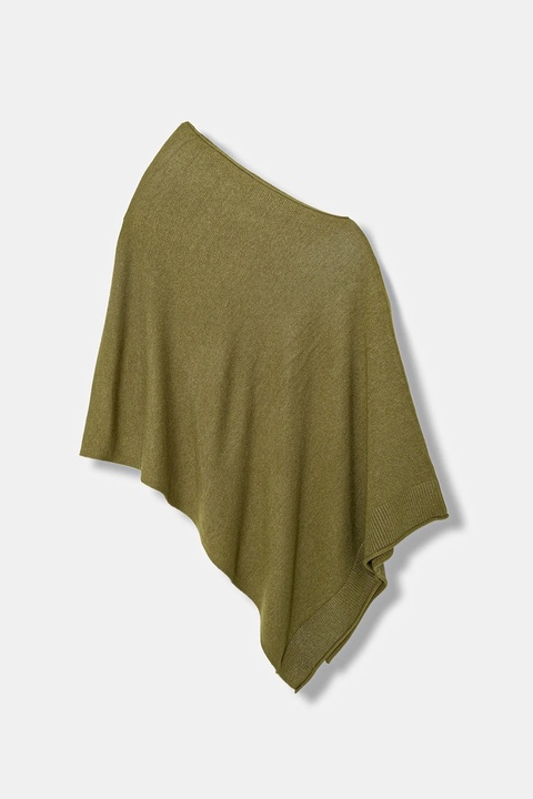 United Colors of Benetton poncho z domieszką wełny kolor zielony 1235DU01A - zdjęcie produktu nr 1