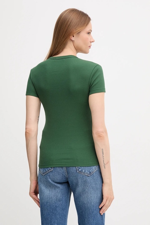 Lacoste t-shirt bawełniany damski kolor zielony TF5538 - zdjęcie produktu nr 2