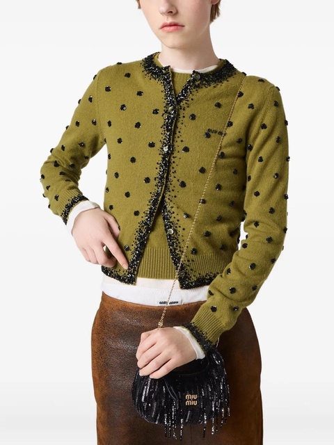 Miu Miu mini Wander sequin-embellishment tote bag - Black - zdjęcie produktu nr 2