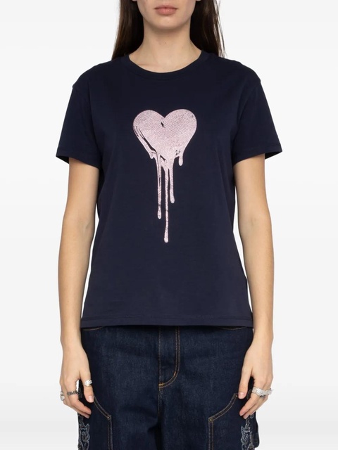 Zadig&Voltaire Walk heart strass T-shirt - Blue - zdjęcie produktu nr 2