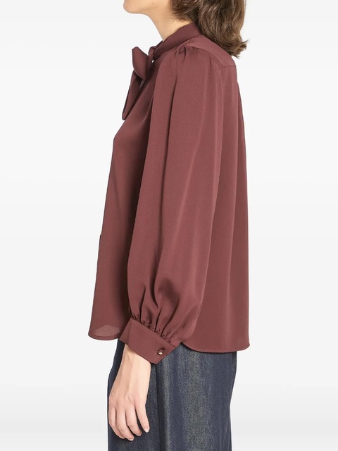 Max Mara puff-sleeve bow blouse - Brown - zdjęcie produktu nr 2