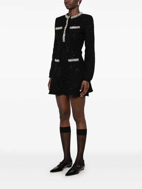 Self-Portrait sequin knit mini dress - Black - zdjęcie produktu nr 2