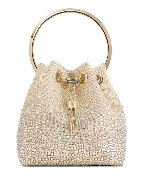 Jimmy Choo Bon Bon crystal-embellished bucket bag - Neutrals - zdjęcie produktu nr 1