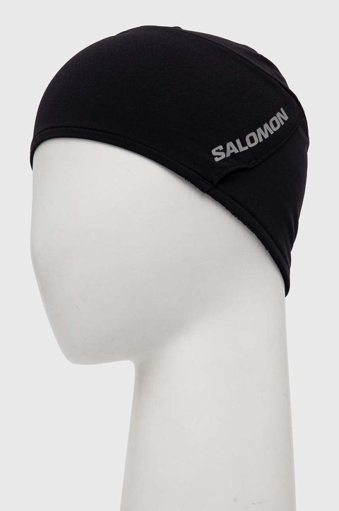Salomon czapka kolor czarny z cienkiej dzianiny LC2155500 - zdjęcie produktu nr 2