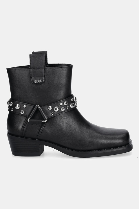 Liu Jo botki skórzane ROXY 01 damskie kolor czarny na słupku SF5047P010222222 - zdjęcie produktu nr 2