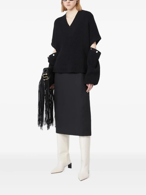 Sportmax ribbed v-neck sweater - Black - zdjęcie produktu nr 2