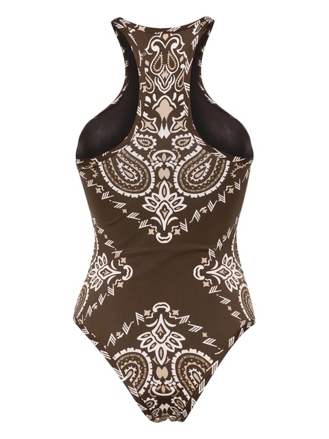 The Attico bandana-print swimsuit - Brown - zdjęcie produktu nr 2
