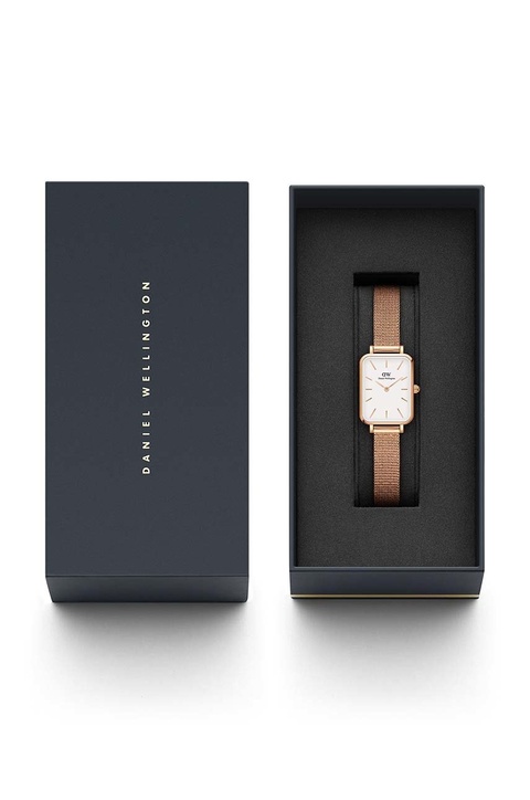 Daniel Wellington zegarek Quadro Pressed damski kolor różowy - zdjęcie produktu nr 2