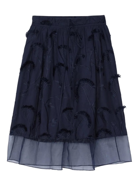 3.1 Phillip Lim embroidered layered midi skirt - Blue - zdjęcie produktu nr 1