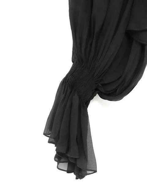 KHAITE Durer ruffled high-neck top - Black - zdjęcie produktu nr 2