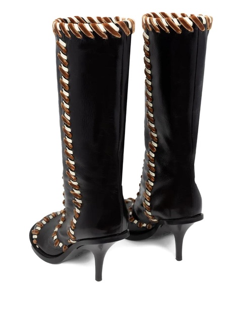 DRIES VAN NOTEN 90mm leather round-toe boots - Black - zdjęcie produktu nr 1