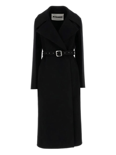 Jil Sander belted-wool coat - Black - zdjęcie produktu nr 1